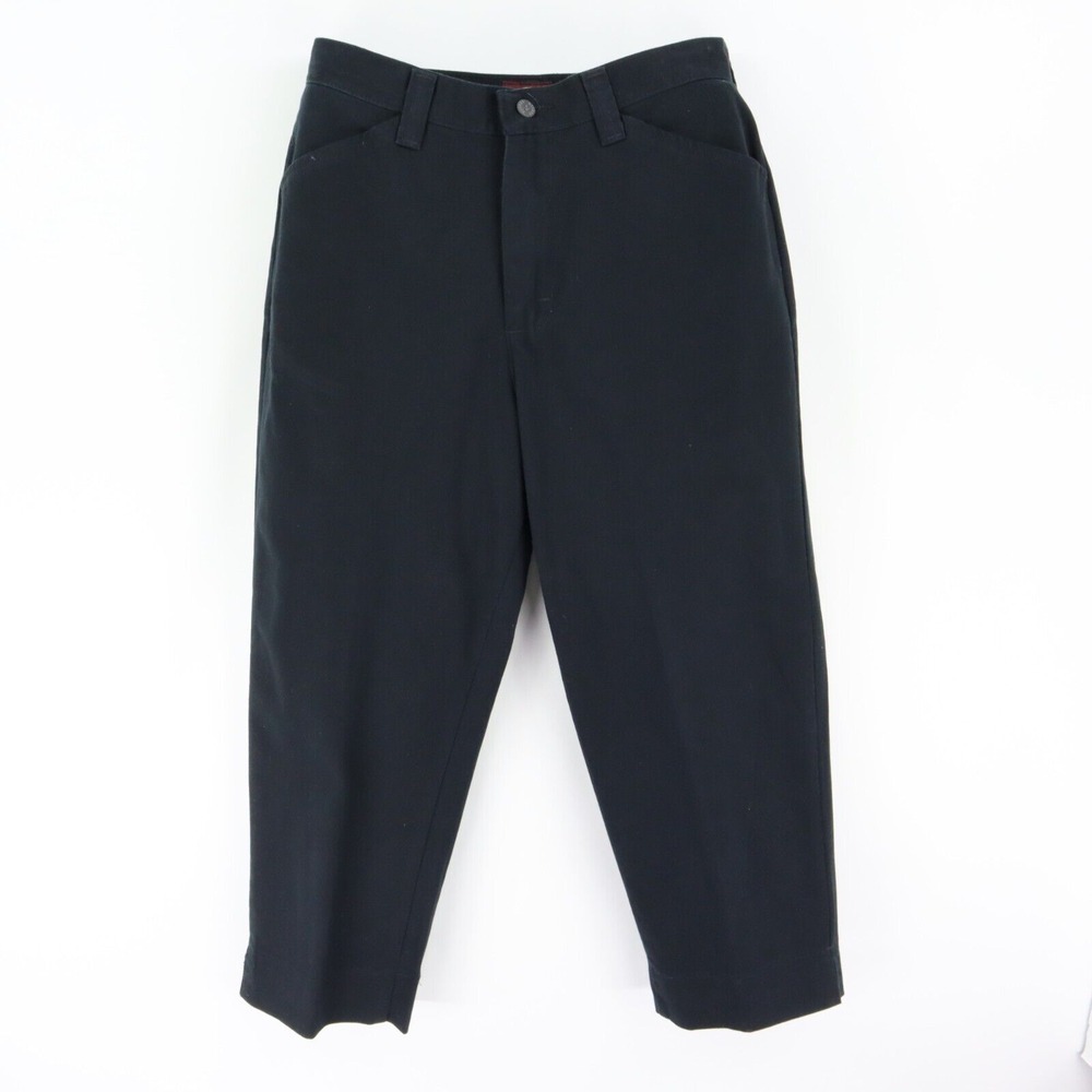 Riders Casuals Capri Pants High Rise Womens Sz 6 Black Cotton Pockets Belt Loops